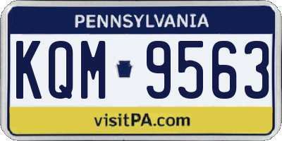 PA license plate KQM9563