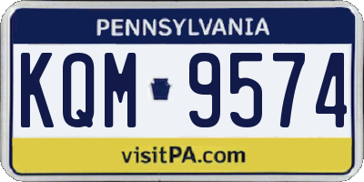 PA license plate KQM9574