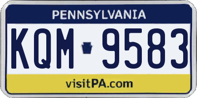 PA license plate KQM9583