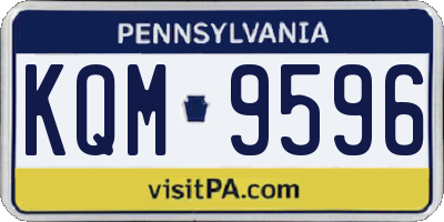 PA license plate KQM9596