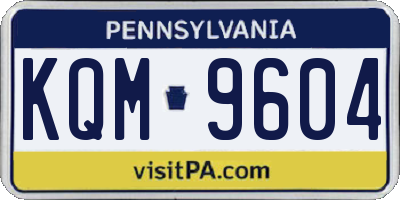 PA license plate KQM9604