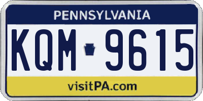PA license plate KQM9615