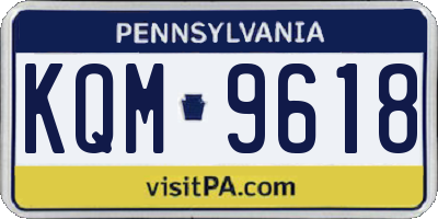 PA license plate KQM9618