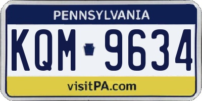 PA license plate KQM9634