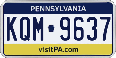 PA license plate KQM9637