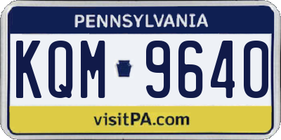 PA license plate KQM9640
