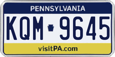 PA license plate KQM9645