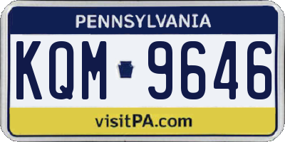 PA license plate KQM9646