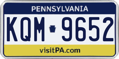 PA license plate KQM9652