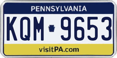 PA license plate KQM9653