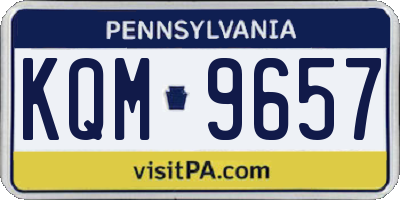 PA license plate KQM9657