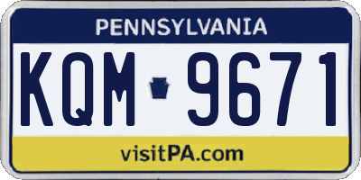 PA license plate KQM9671