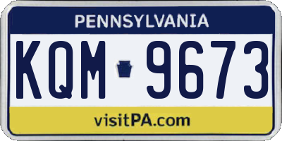 PA license plate KQM9673