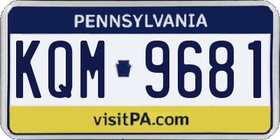 PA license plate KQM9681