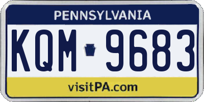 PA license plate KQM9683