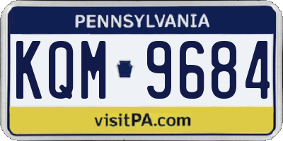 PA license plate KQM9684