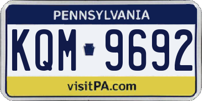PA license plate KQM9692