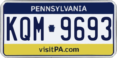 PA license plate KQM9693