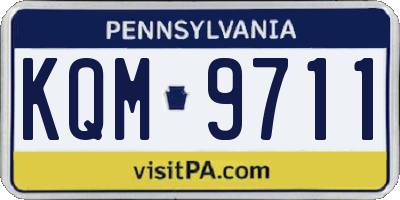 PA license plate KQM9711