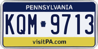 PA license plate KQM9713