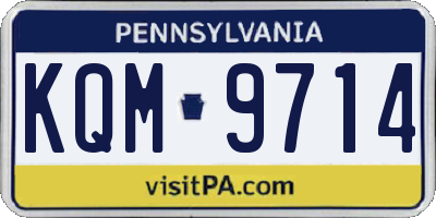 PA license plate KQM9714