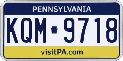 PA license plate KQM9718