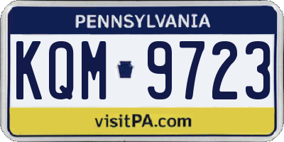 PA license plate KQM9723