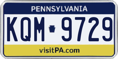 PA license plate KQM9729