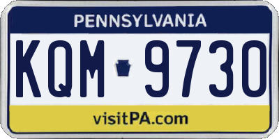 PA license plate KQM9730