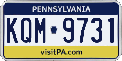 PA license plate KQM9731