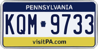 PA license plate KQM9733