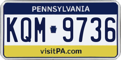 PA license plate KQM9736