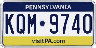PA license plate KQM9740