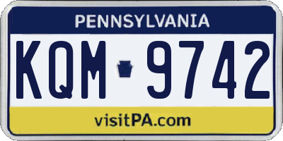 PA license plate KQM9742