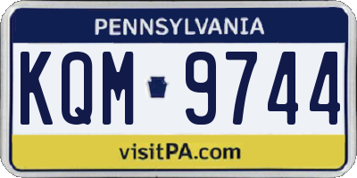 PA license plate KQM9744