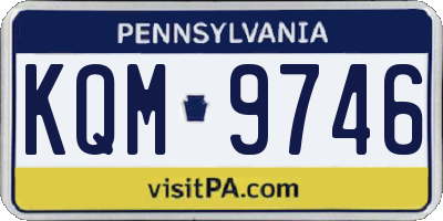 PA license plate KQM9746
