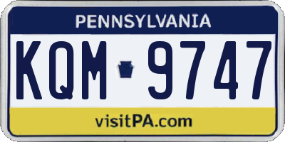 PA license plate KQM9747