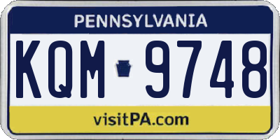 PA license plate KQM9748