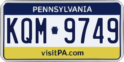 PA license plate KQM9749