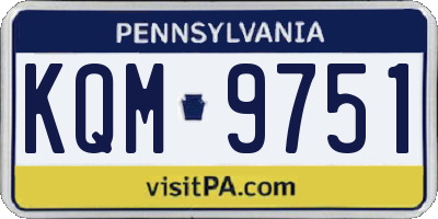 PA license plate KQM9751
