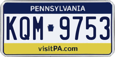 PA license plate KQM9753