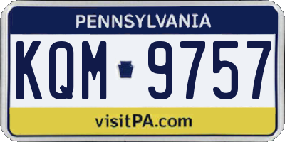 PA license plate KQM9757