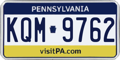 PA license plate KQM9762