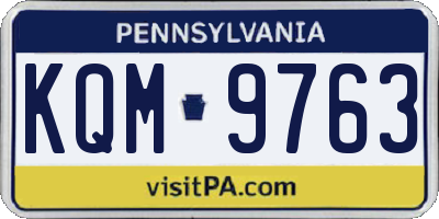 PA license plate KQM9763