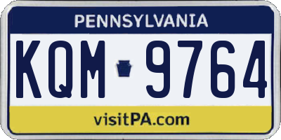 PA license plate KQM9764