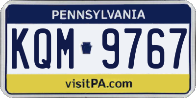 PA license plate KQM9767