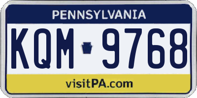 PA license plate KQM9768