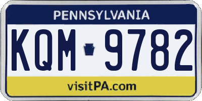 PA license plate KQM9782