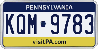 PA license plate KQM9783