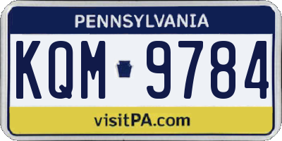 PA license plate KQM9784